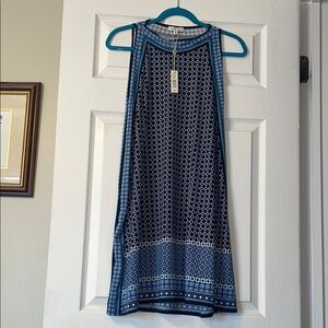 NEW with TAGS Super Cute Max Studio Blue Patterned Mini Dress adorable on